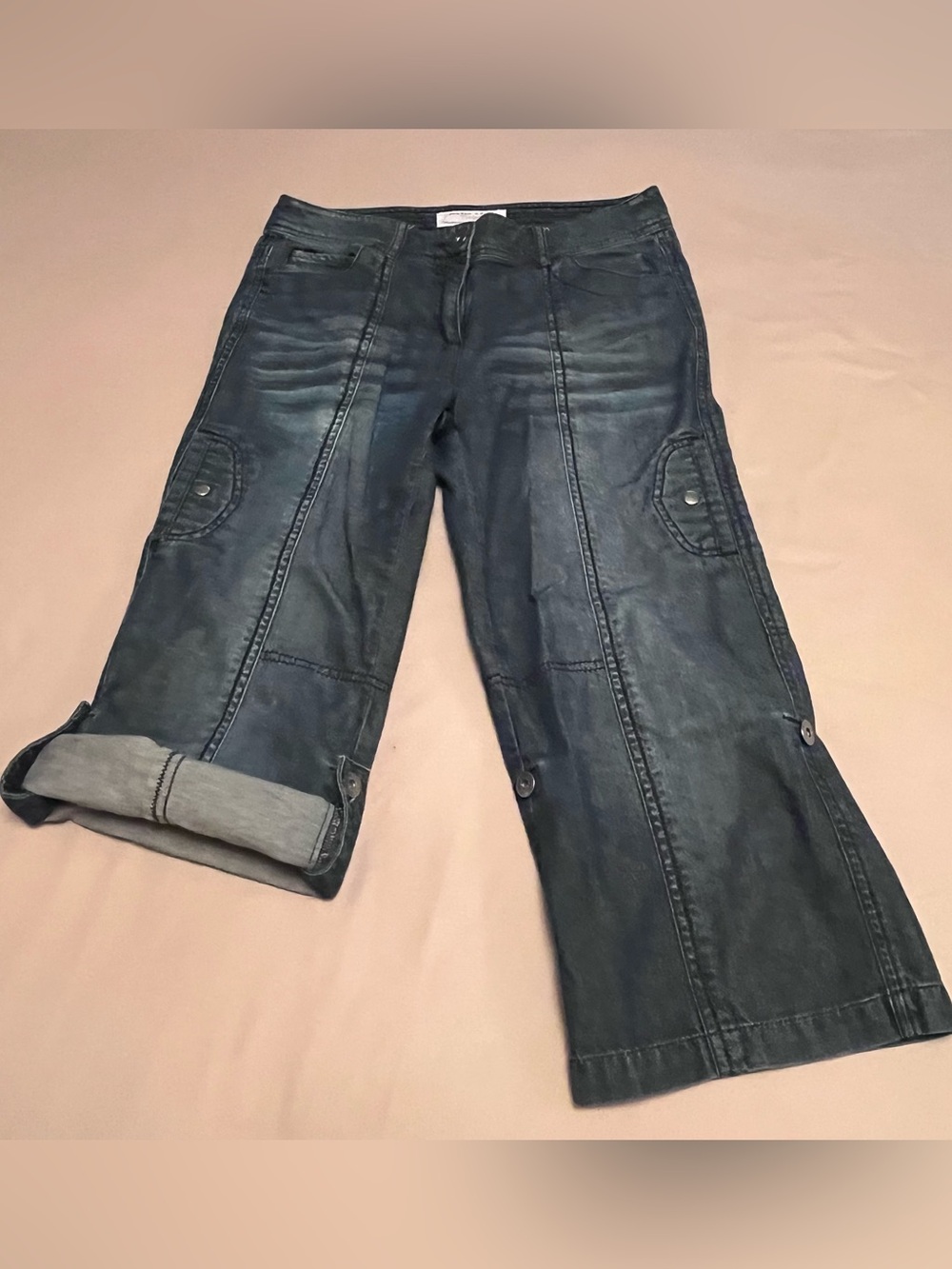 Denver Hayes Vintage Contemporary Fit Blue Lightweight Denim Capris